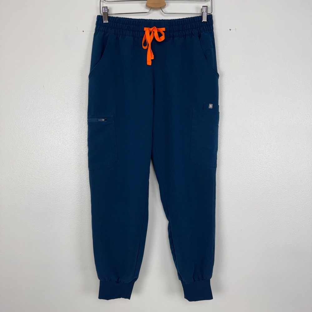 FIGS Uman Relaxed Jogger Scrub Pants Women M Petite Deep Reef Blue Medical